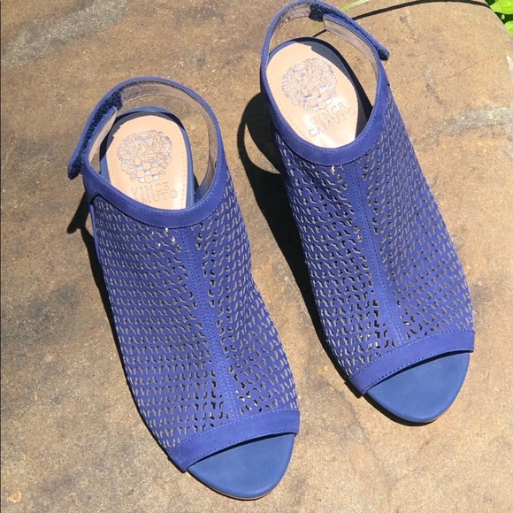 Vince Camuto Dastana Blue Sandals Peep toe sz 9 - Picture 4 of 10